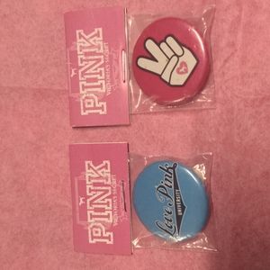 To 1.5 in Victoria's secret PINK pinback buttons